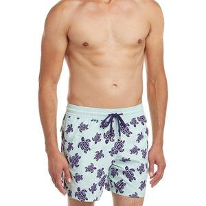Vilebrequin Moorea Men's Swim Trunk-Green Turtles